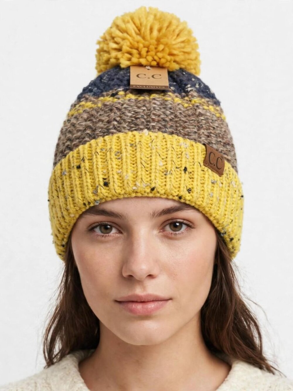 New Winter Knit Beanie Hat Mustard Camel Womens Soft Thick Warm Lined Winter Hat